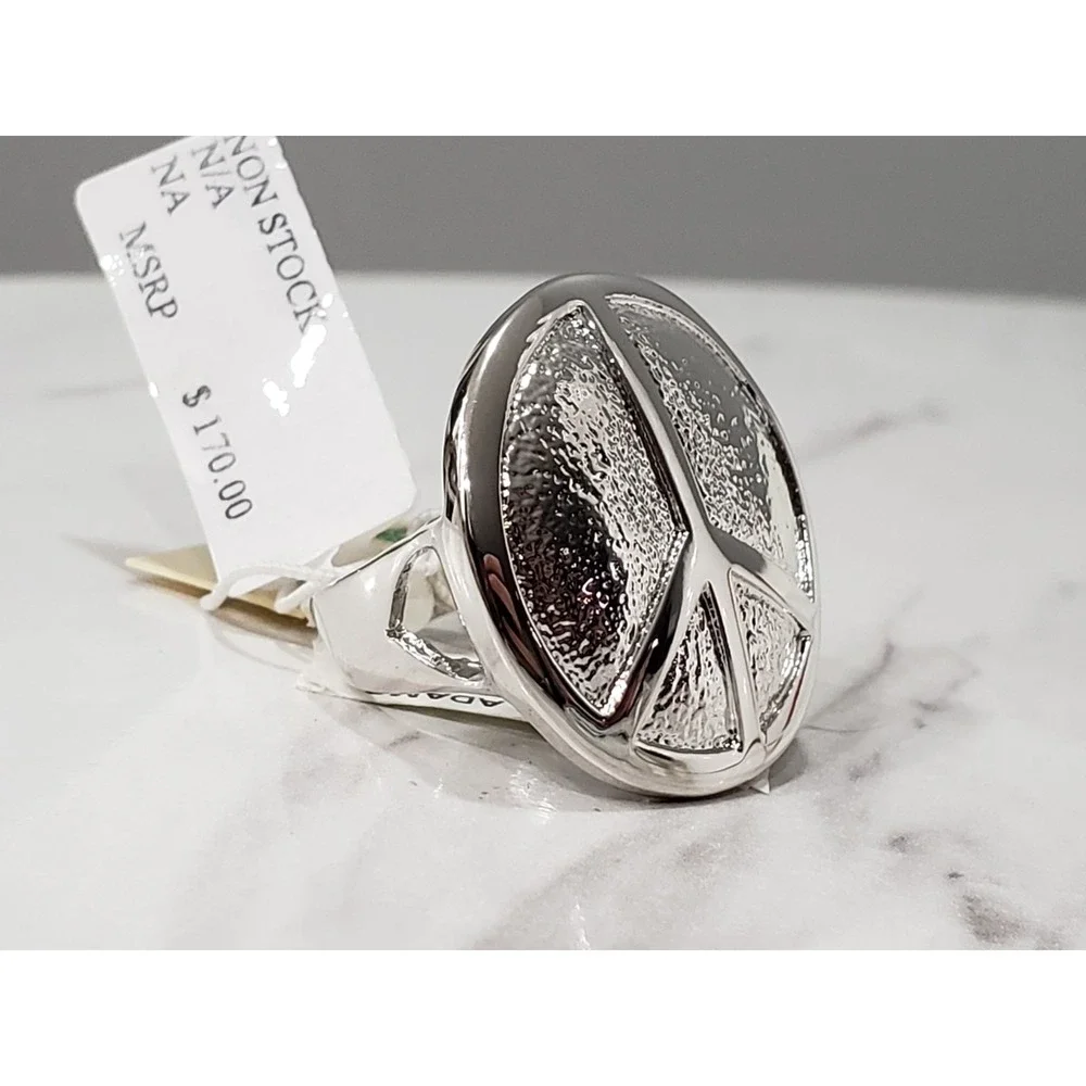 NEW SIZE 7 Lauren G Adams LGA Cocktail Ring peace sign mod statement hippie 70s